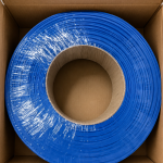 Large roll of blue surgical fluid bag shaping strip in a storage box - Zhaowen