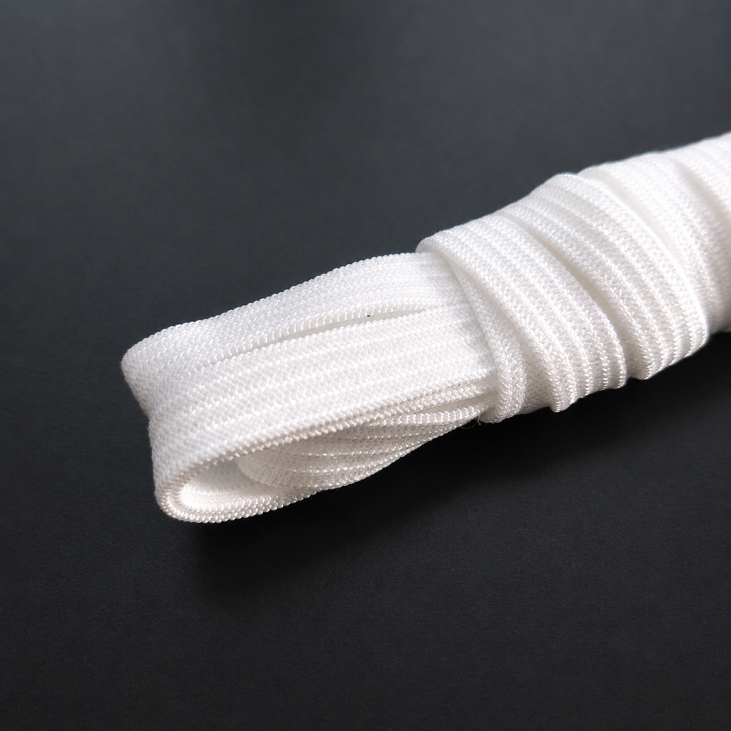 High-resilience white flat elastic band for folding mask production - Zhaowen