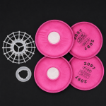 Complete mask filter component sets including holder, pink filter cotton, and locking ring