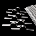 Bent aluminum nose bridge strips showing excellent shape retention and no rebound properties