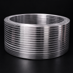 Layered internal aluminum nose wire roll with smooth silver appearance