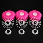 Assembly view of white filter cotton holders paired with pink circular filter pads - Zhaowen