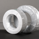 Close-up of high-quality galvanized iron nose wire roll for automated mask manufacturing