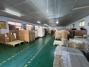Organized storage and logistics facility for wholesale mask components at Zhaowen factory