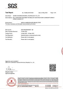SGS test report for mask aluminum nose bridge strip by Gaomi Zhaowen Technology